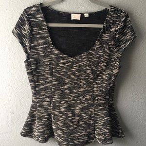 Anthropologie postmark Peplum hem top